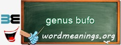 WordMeaning blackboard for genus bufo